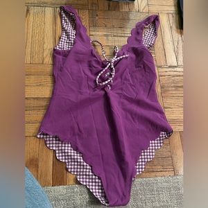 Marysia size Large one piece lace up swimsuit